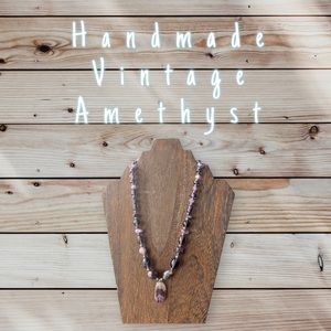 Vintage Handmade Amethyst necklace with silver metal clasp 🪷